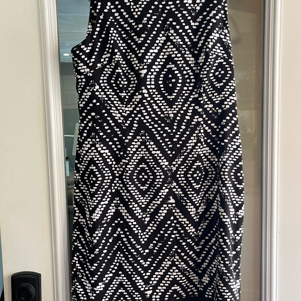 Mario Serrani Black and White Patterned Dress